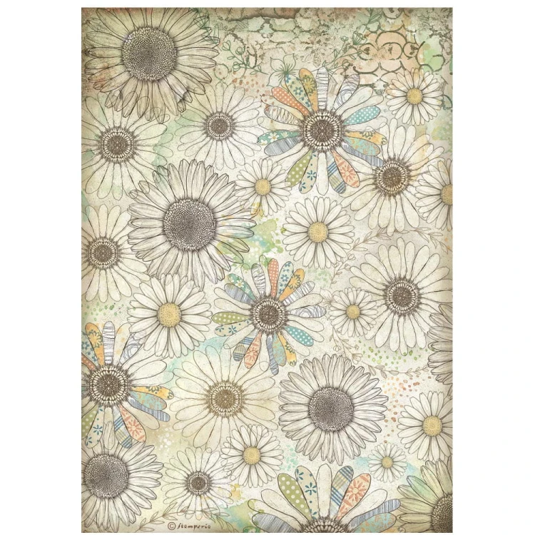 Papier ryżowy do decoupage A4 Daisy Art -  Stamperia