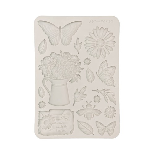 Foremka silikonowa A5 "Daisy Art" - Stokrotki i motyle - Stamperia