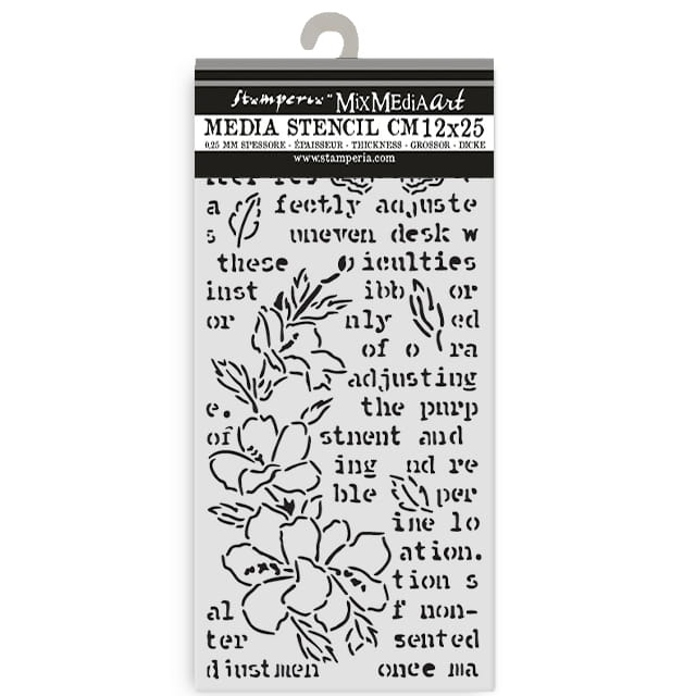Szablon maska 12x25 "Secret Diary" - Motyl i kwiatki - Stamperia