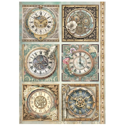 Papier ryżowy Stamperia A4 Gardens of time - DFSA41111 | Zegary
