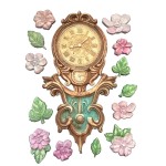 Foremka silikonowa A5 Stamperia "Gardens of Time" KACMA610 - zegar i kwiaty. Gotowe, pomalowane odlewy.