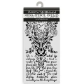Szablon Stamperia "Gardens of time" 12 x 25 cm - zegar i pismo