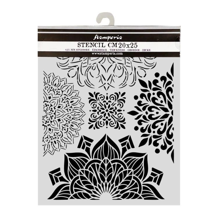 Szablon Stamperia "Gardens of Time" 20 x 25 cm - koronki, mandale