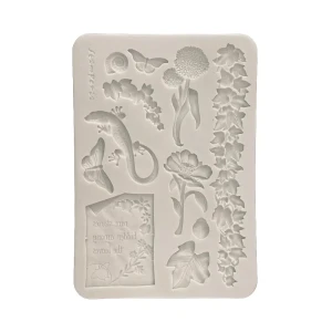 Foremka silikonowa Stamperia A5 „All Around” KACMA611 - kwiaty, liście, owady