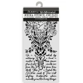 Szablon Stamperia "Gardens of time" 12 x 25 cm - zegar, motyl, pismo