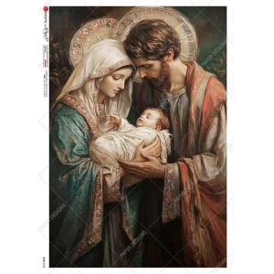 Papier ryżowy A5 Paper Designs 0185 - Maryja i Józef z Dzieciątkiem Jezus