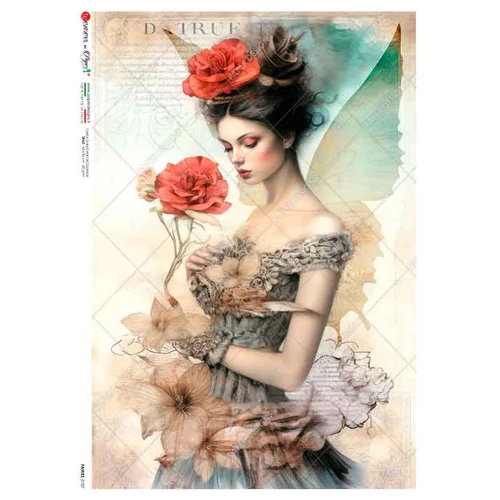 Papier ryżowy A4 Paper Designs 0107 - Wróżka z kwiatami