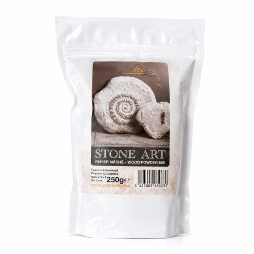Proszek celulozowy Stone Art, 250g. W połączeniu z utwardzaczem Powertex daje efekt naturalnego kamienia.