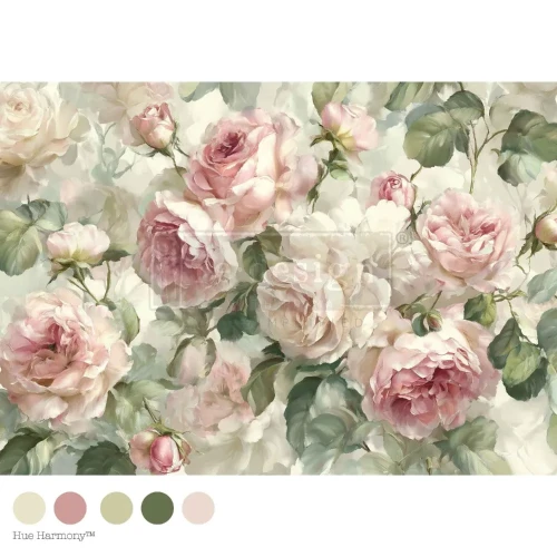 Dwustronny papier marki Prima Velvet Bloom, format A1, 59,4 x 84,1 cm. Elastyczny papier decoupage do dekorowania większych powierzchni oraz tworzenia efektownych projektów home decor.