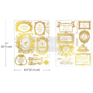 Transfer wodny H2O Prima Fleur de Minuit Gold - 2 arkusze