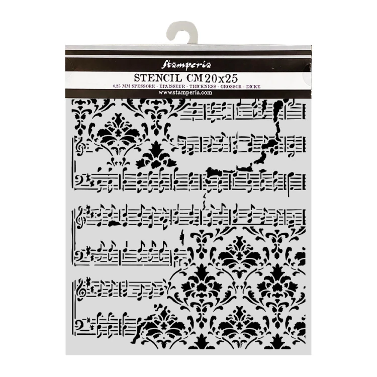 Szablon 3D Stamperia Symphony 20 x 25 cm KSTD211 - nuty i ornamenty