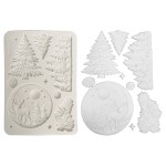 Foremka silikonowa A5 Stamperia Classic Christmas KACMA617 - choinki, jeleń