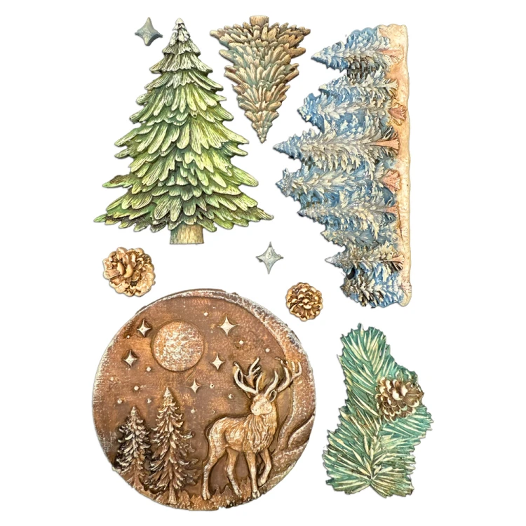 Foremka silikonowa A5 Stamperia Classic Christmas KACMA617 - gotowe pomalowane odlewy