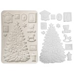Foremka silikonowa A5 Stamperia Classic Christmas KACMA621 - świąteczna choinka i dodatki