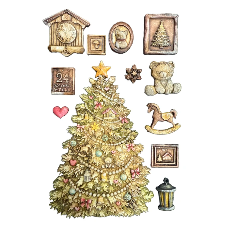 Foremka silikonowa A5 Stamperia Classic Christmas KACMA621 - gotowe pomalowane odlewy