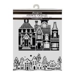 Szablon 3D Stamperia Classic Christmas 20 x 25 cm KSTD216 - kamienice i domki