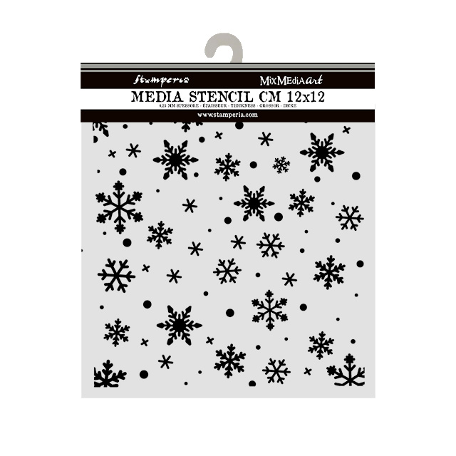 Szablon 3D Stamperia Classic Christmas 12 x 12 cm KSTDS73 - śnieżynki