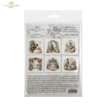 Papier ryżowy mini ITD Collection, zestaw 6 sztuk. Grafiki przedstawiają baletowe sceny, świąteczne dekoracje, wnętrza, choinki, mysiego króla oraz dziadka do orzechów. Kod RSM308.