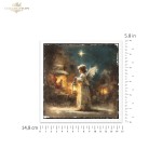 Papiery ryżowe mini ITD RSM298 - zestaw 6 sztuk, aniołek z latarenką, Betlejem, Narodzenie Pańskie, Gwiazda Betlejemska, nocne niebo, stajenka,
