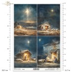 Papier ryżowy ITD Collection R2866, A4 - Narodziny Pańskie, stajenka, Gwiazda Betlejemska