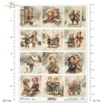 Papier ryżowy ITD Collection R2665, A4 - dziecięce święta, zimowe spacery