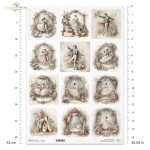 Papier ryżowy ITD Collection R1724L, A3 - baletnica i pałacowy tancerz, baletki