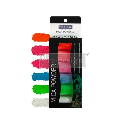 Prima Mika w proszku 6 kolorów x 5g Glow in the dark