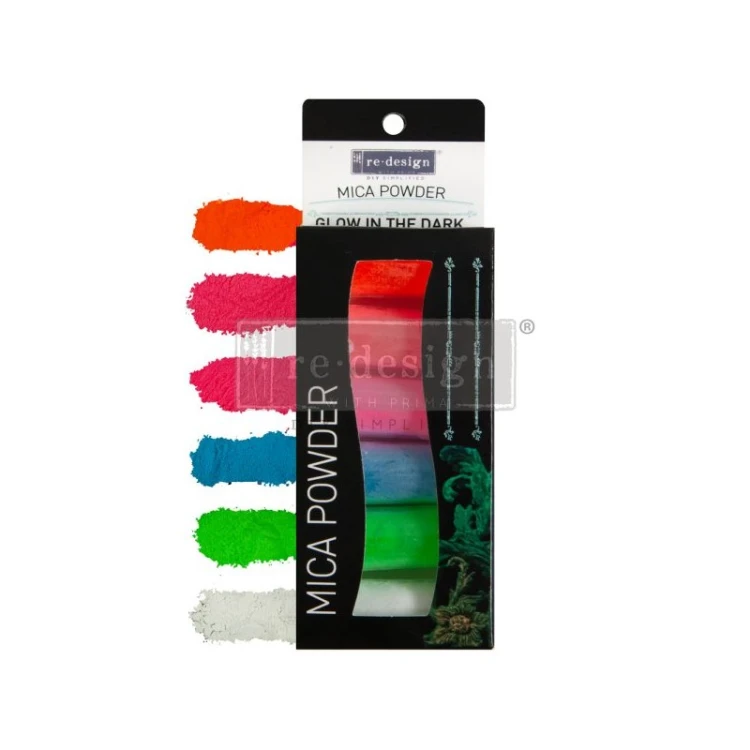 Prima Mika w proszku 6 kolorów x 5g Glow in the dark
