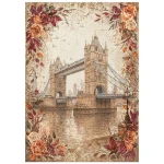 Papier ryżowy A6 Stamperia Our Way DFSA6X12 - zestaw 8 sztuk, most Tower Bridge