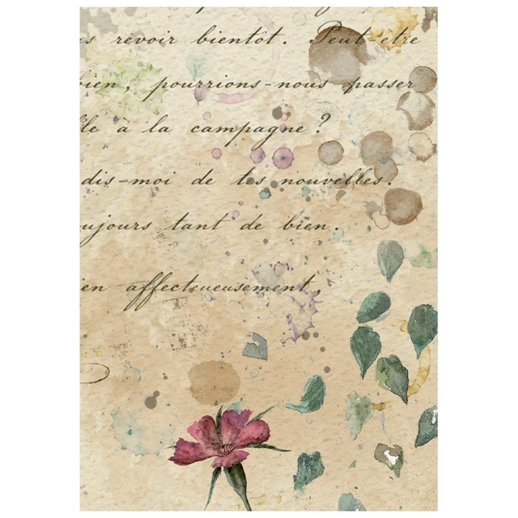 Papier ryżowy A6 Stamperia Flowers and Poems DFSA6X13 - zestaw 8 sztuk