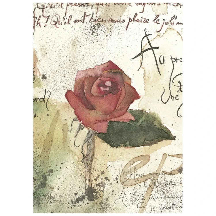 Papier ryżowy A6 Stamperia Flowers and Poems DFSA6X13 - zestaw 8 sztuk