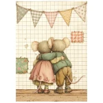 Papier ryżowy A6 Stamperia Cozy Family DFSA6X14 - zestaw 8 sztuk, para myszek przytulonych
