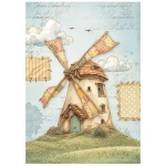 Papier ryżowy A6 Stamperia Cozy Family DFSA6X14 - zestaw 8 sztuk, wiatrak