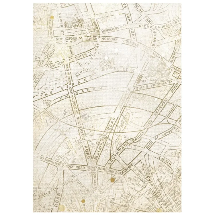 Papier ryżowy A6 Stamperia Our Way DFSAK6061 - zestaw 8 sztuk, mapa