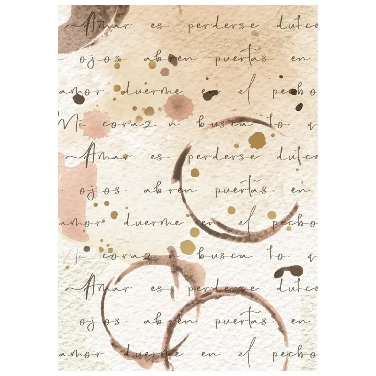 Papier ryżowy A6 Stamperia Flowers and Poems DFSAK6062 - zestaw 8 sztuk