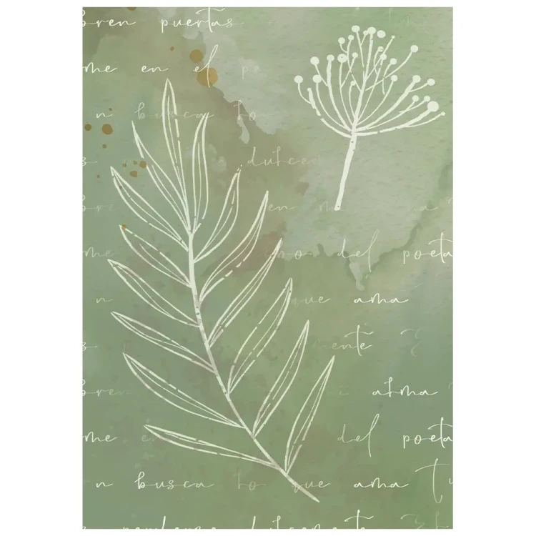 Papier ryżowy A6 Stamperia Flowers and Poems DFSAK6062 - zestaw 8 sztuk