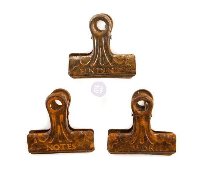 Prima Hinnabair RUSTY METAL CLIPS Art Daily Planner
