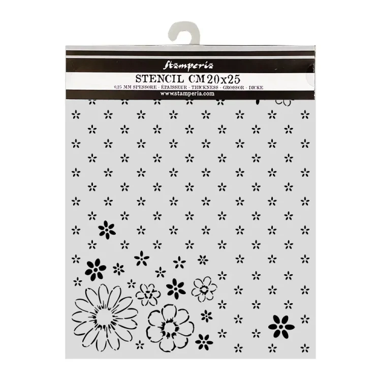 Szablon 3D Stamperia 20x25 cm Cozy Family KSTD223 - kwiatuszki, wzorek, deseń