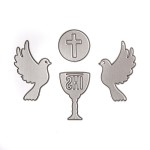 Wykrojniki dpCraft JCMA-081 - kielich, hostia, gołąbki, Komunia Święta