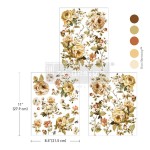 Middy Transfers® Belle Époque Blooms  Prima -  transfer rub-on zawierający 3 arkusze, każdy o wymiarach 29,7 x21,5 cm. Motywy: róże, różane gałązki, ukwiecone gałązki z listkami. Kod produktu: 678098