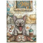 Papier ryżowy A6 Stamperia Furry Friends DFSA6X15 - zestaw 8 sztuk