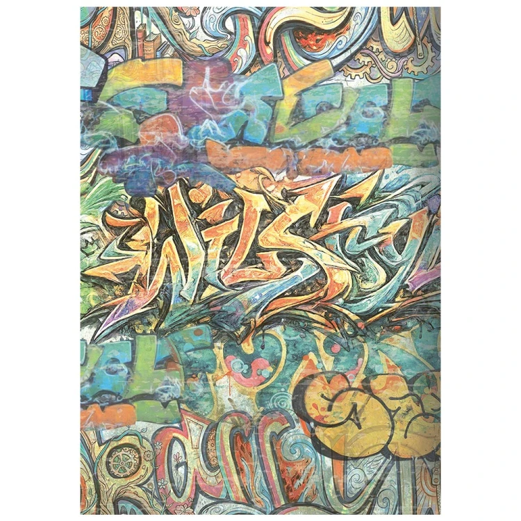 Papier ryżowy A6 Stamperia Furry Friends DFSA6X15 - zestaw 8 sztuk, graffiti