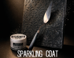 Sparkling Coat Stamperia 150 ml K3P80 - pasta strukturalna brokatowa czarna. Gotowy efekt.