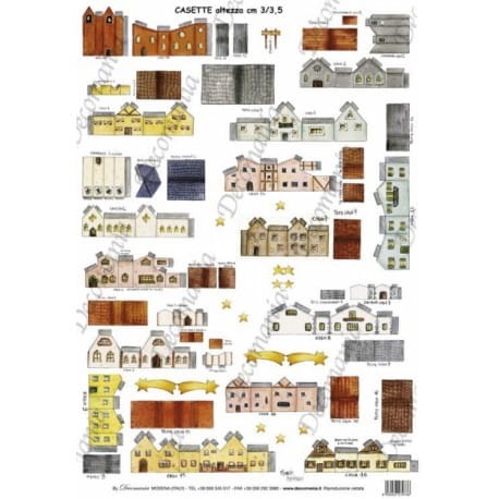 DECOMA DOMKI KARTONOWE MODELE 3/3,5cm KOLOROWE 33x48cm