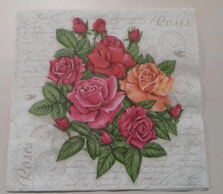 serwetka do decoupage  róże  kwiaty