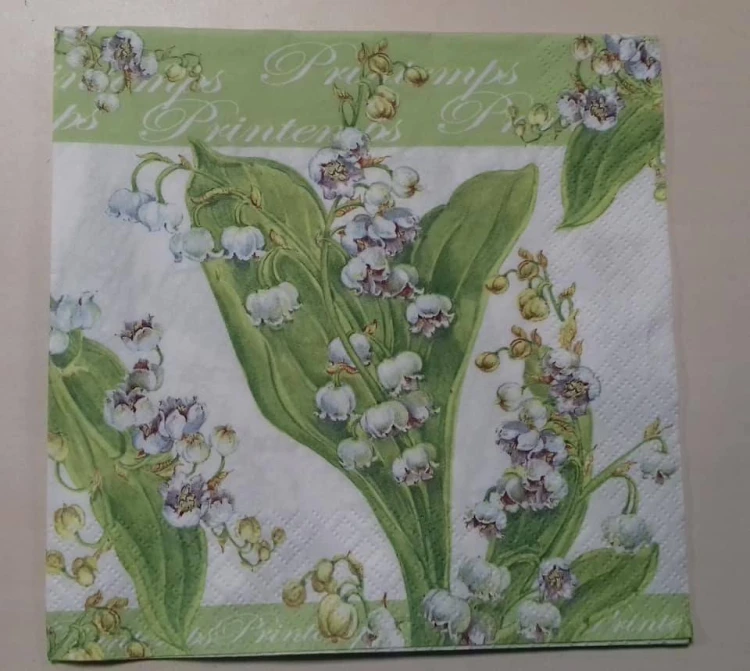serwetka do decoupage  ,konwalie, wiosna,   kwiaty