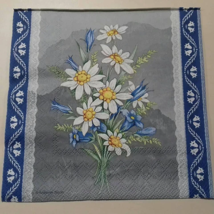serwetka do decoupage, rumianki, kwiaty