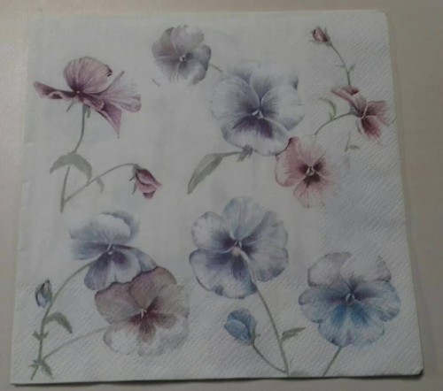 serwetka do decoupage, bratki, kwiaty