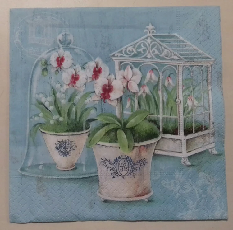 serwetka do decoupage, storczyki , kwiaty