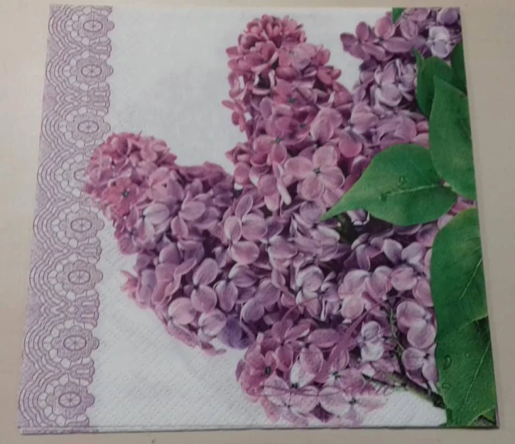 serwetka do decoupage, bez, lilak  , kwiaty